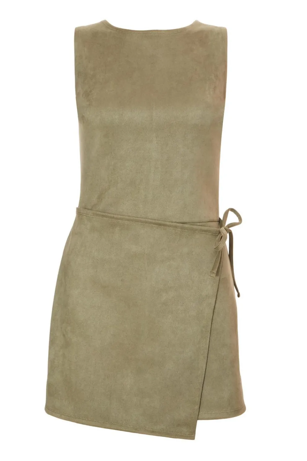 Khaki Faux Suede Playsuit
