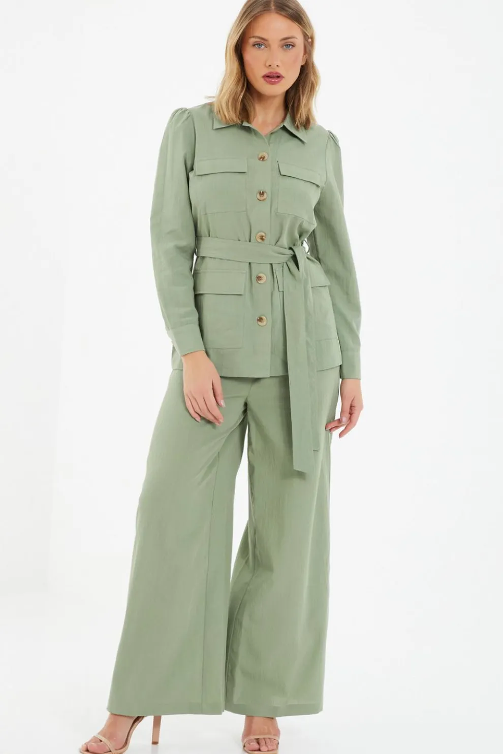 Khaki Linen Utility Jacket