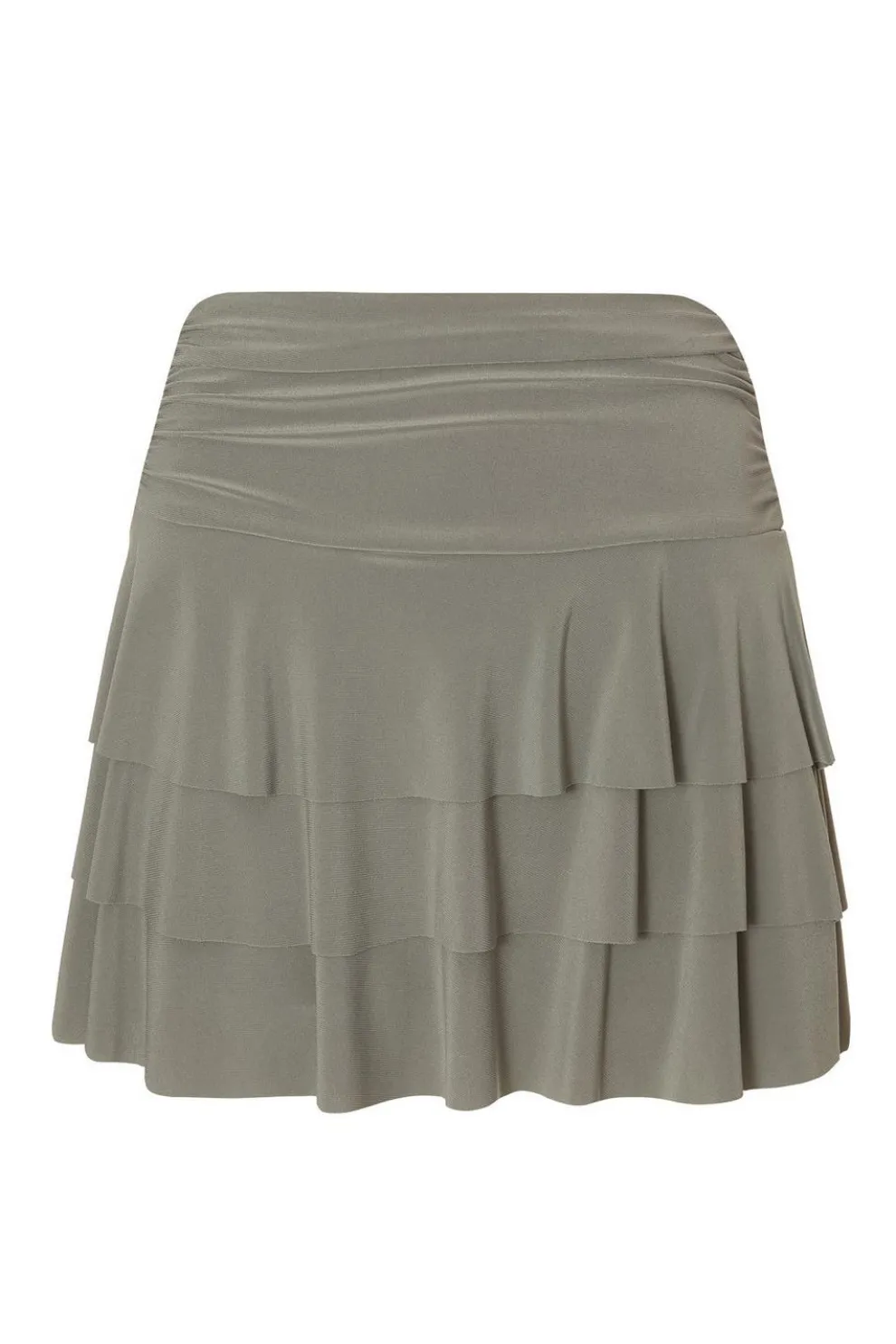 Khaki Ruffle Hem Skort