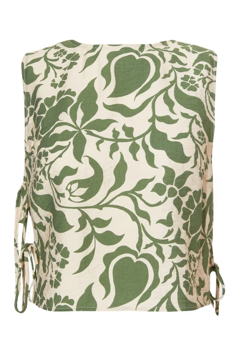 Khaki Tropical Print Crop Top