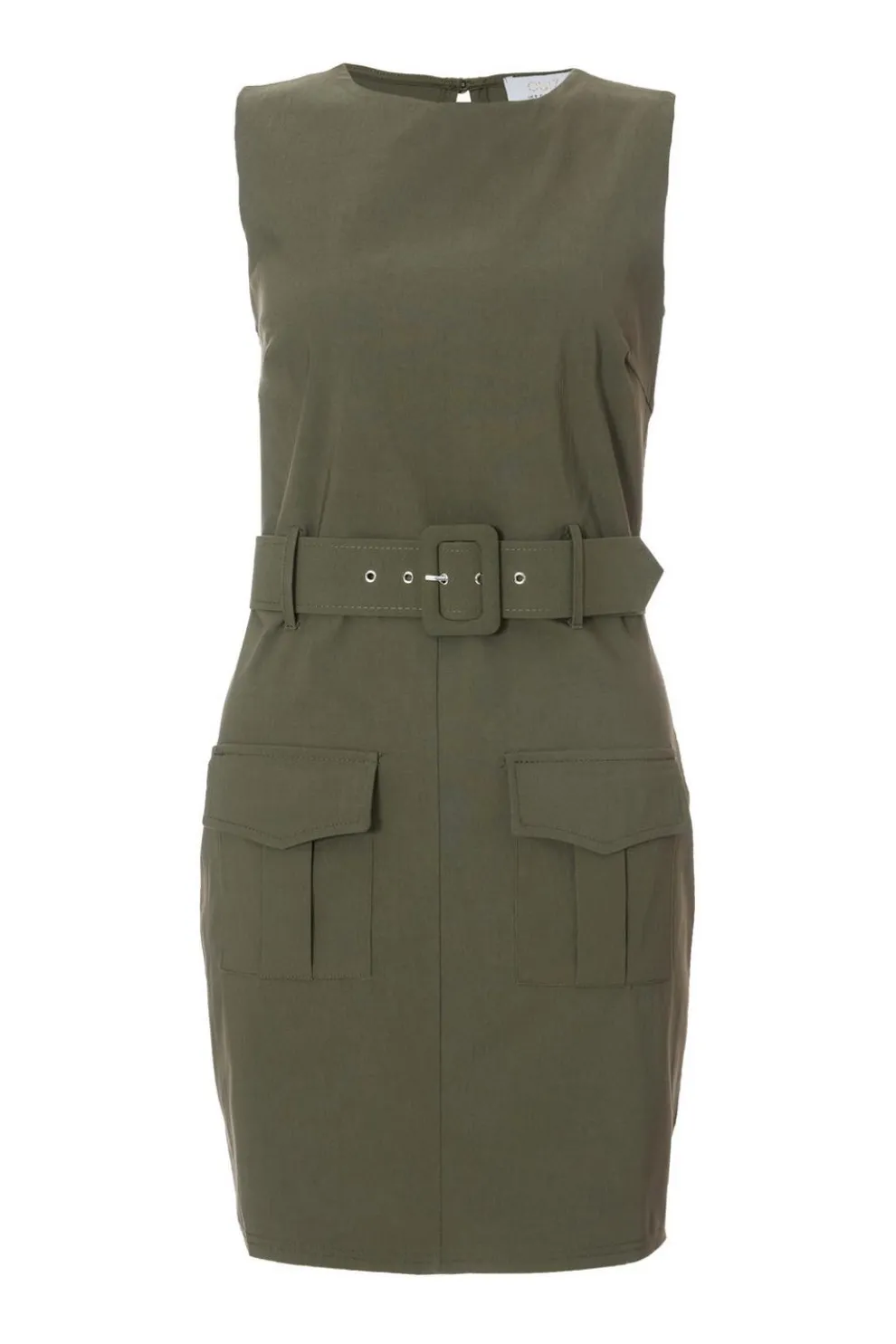 Khaki Utility Mini Dress