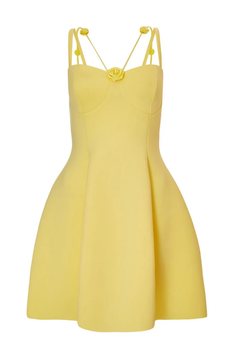 Lemon Floral Trim Mini Dress