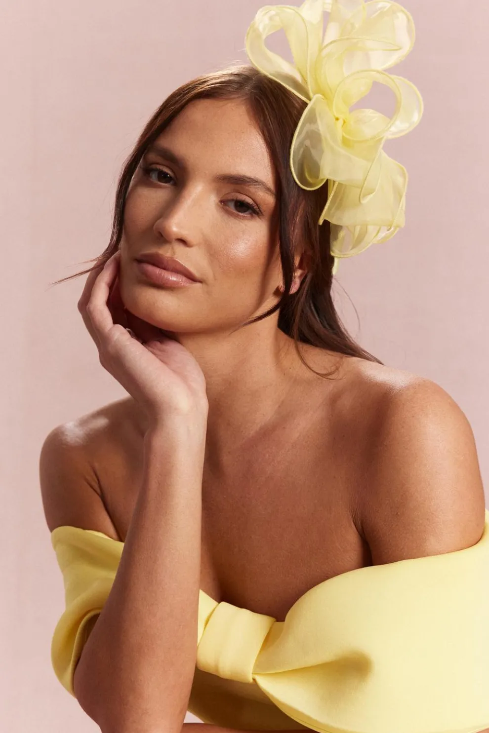 Lemon Mesh Headband Fascinator