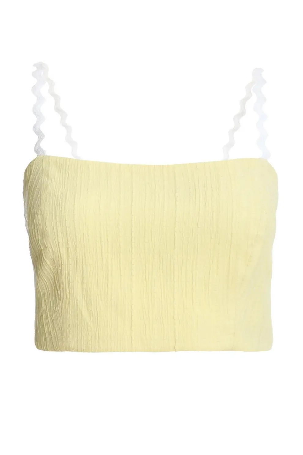 Lemon Wavy Trim Crop Top