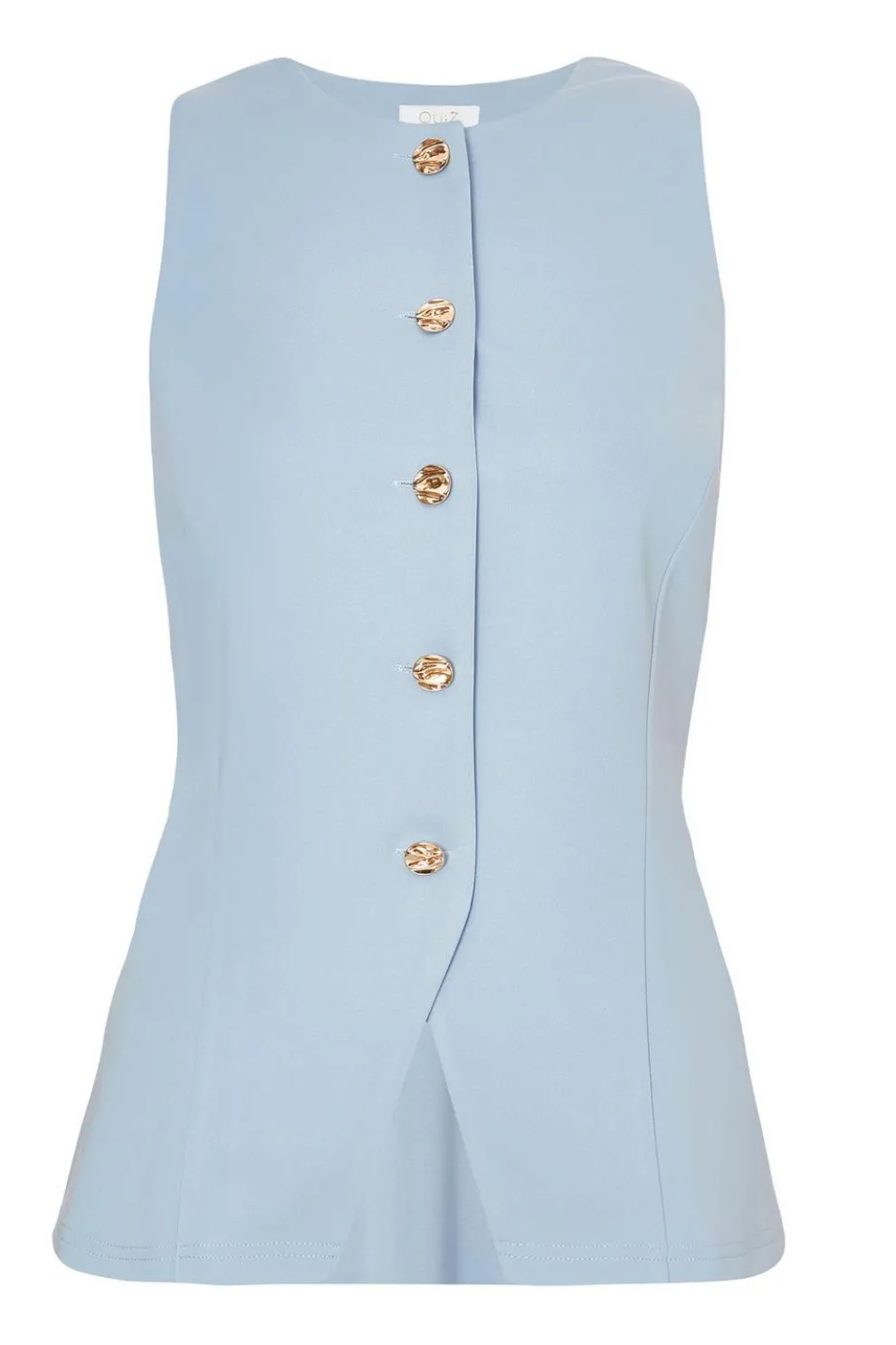 Light Blue Button Front Waistcoat