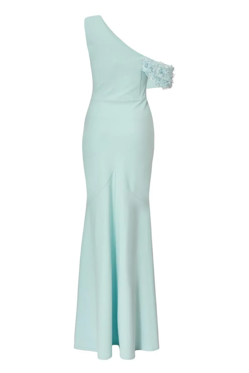 Light Blue Floral Ruched Maxi Dress