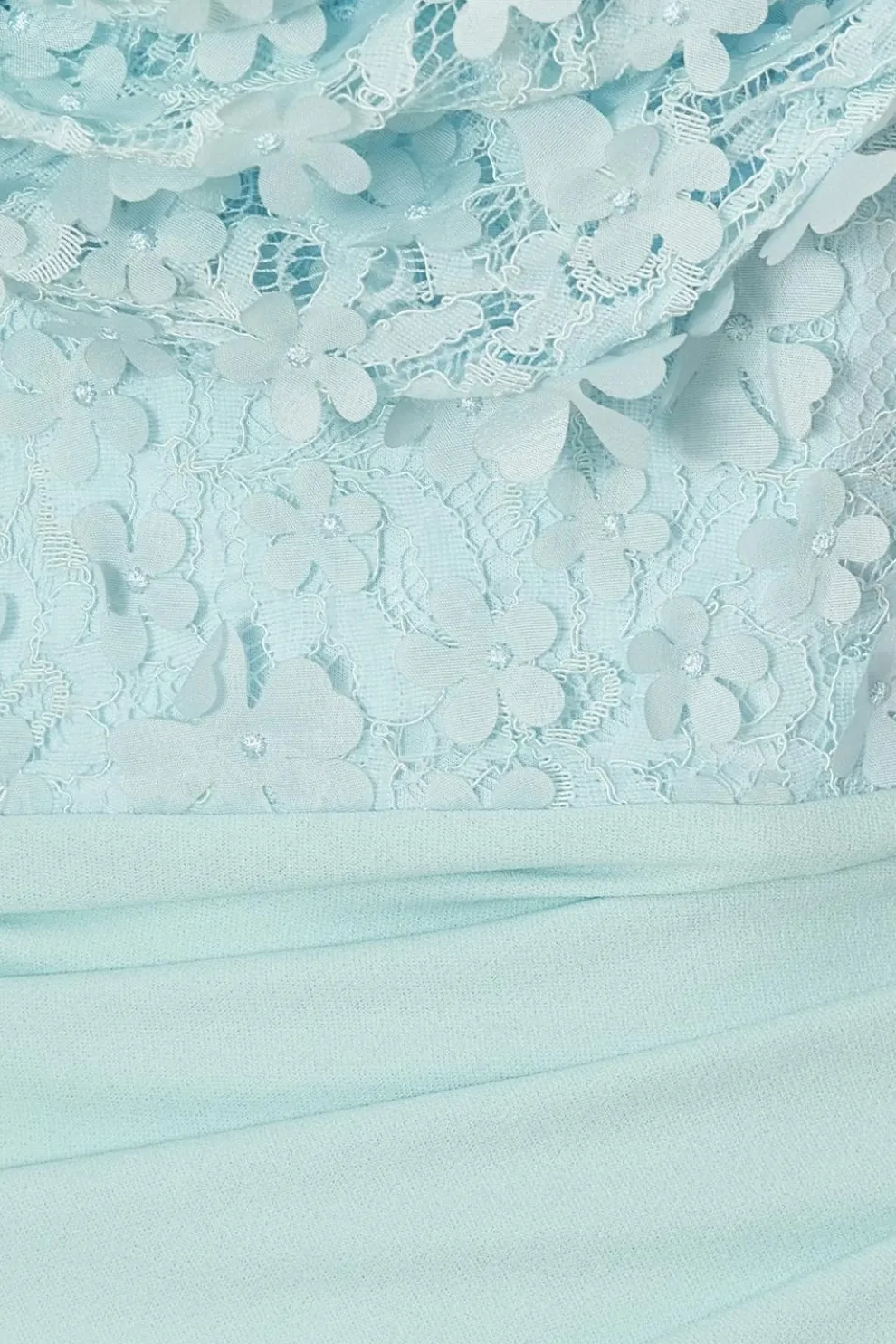 Light Blue Floral Ruched Maxi Dress