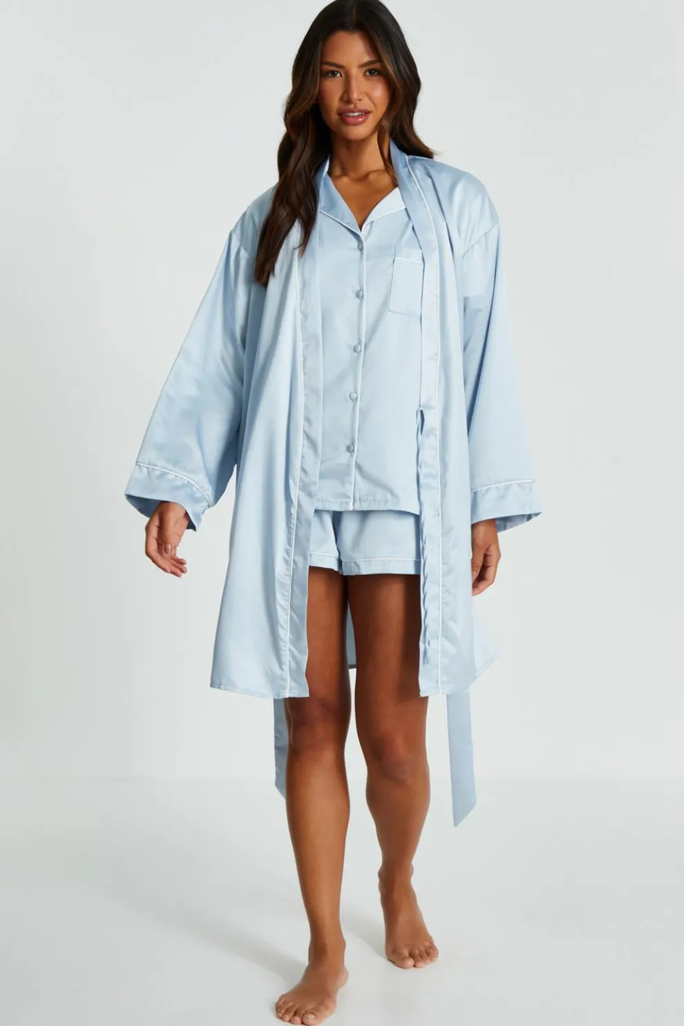 Light Blue Satin 'Bridesmaid' Robe