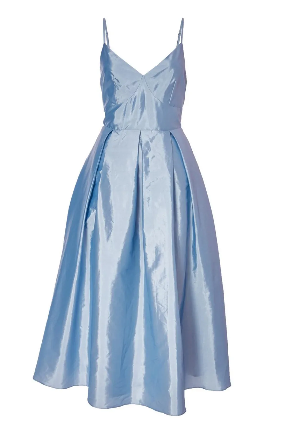 Light Blue Taffeta Midaxi Dress