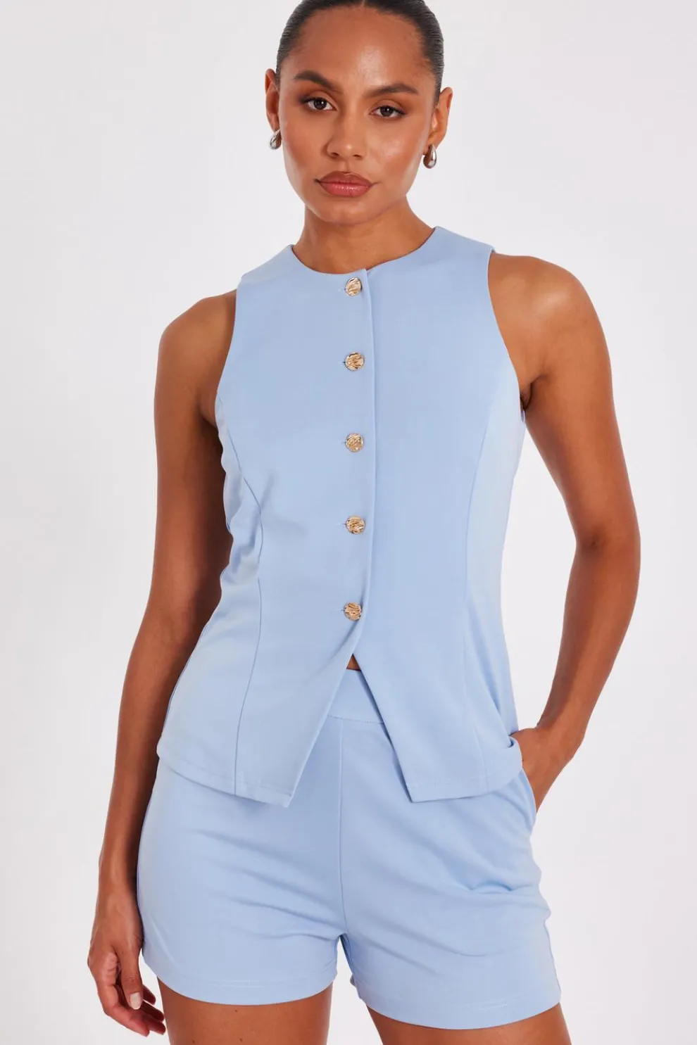 Light Blue Tailored Shorts