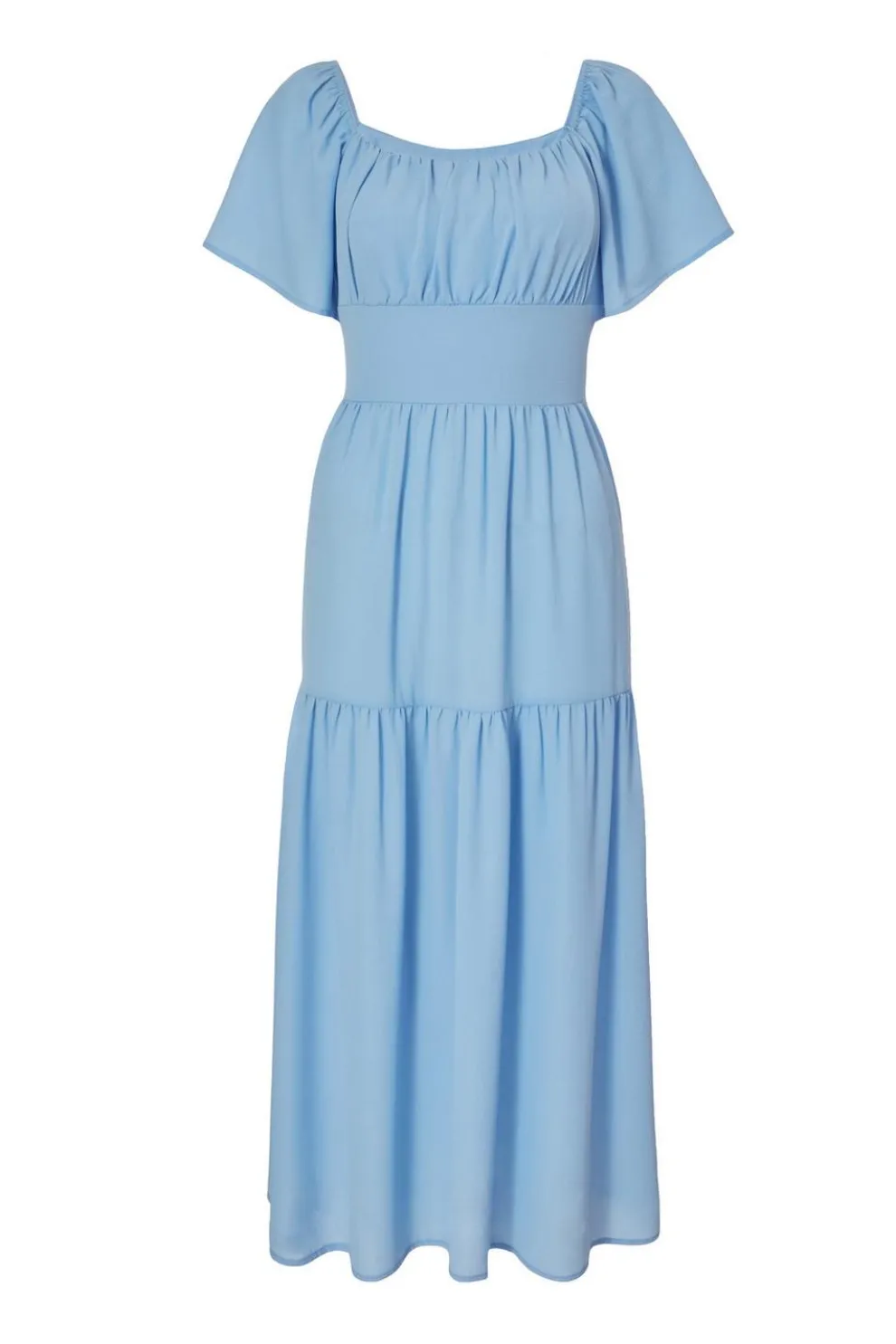 Light Blue Tiered Midaxi Dress