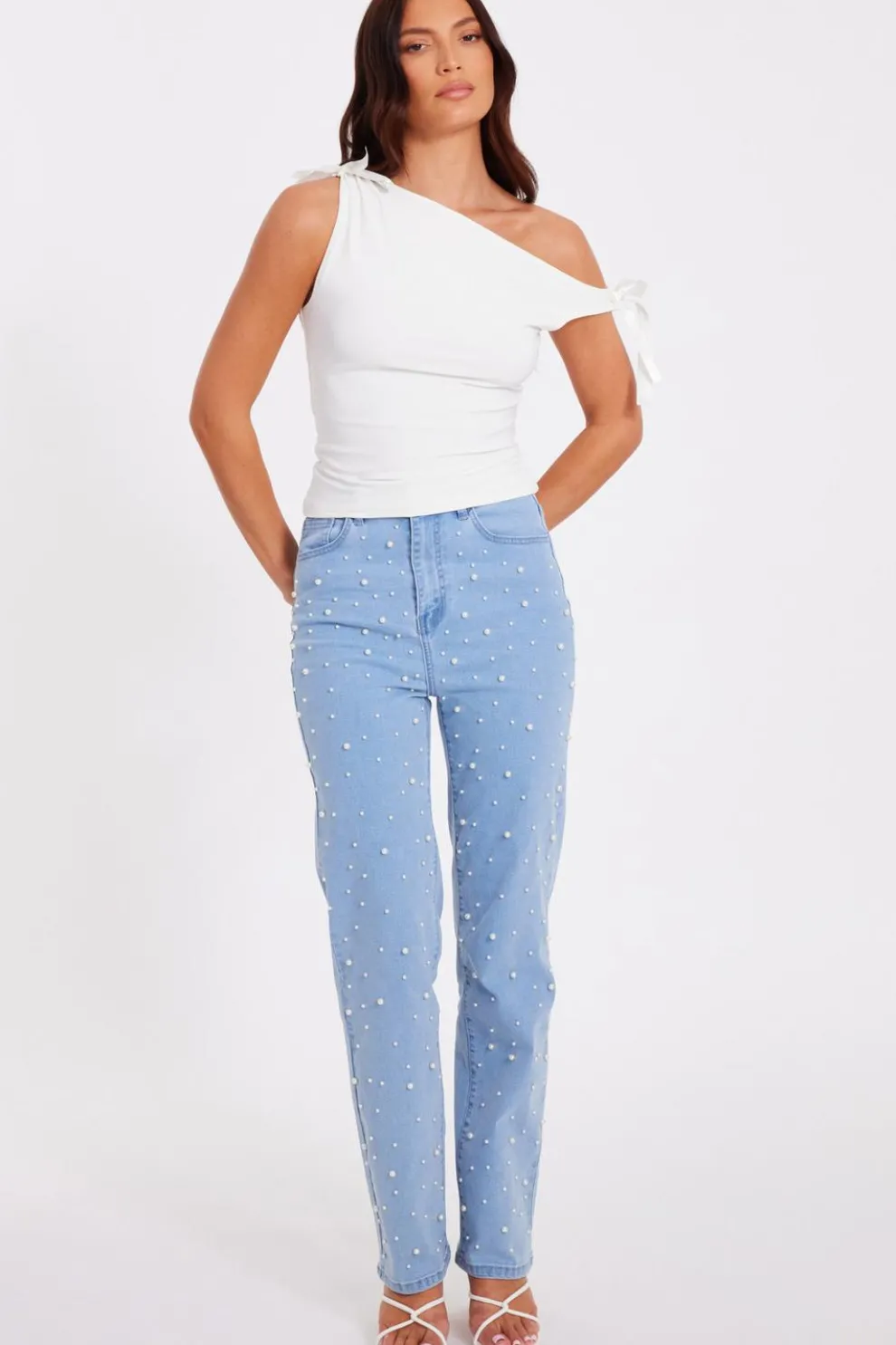 Light Denim Embellished Jeans