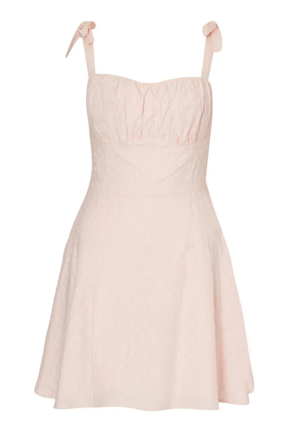 Light Pink Dobby Ruched Dress