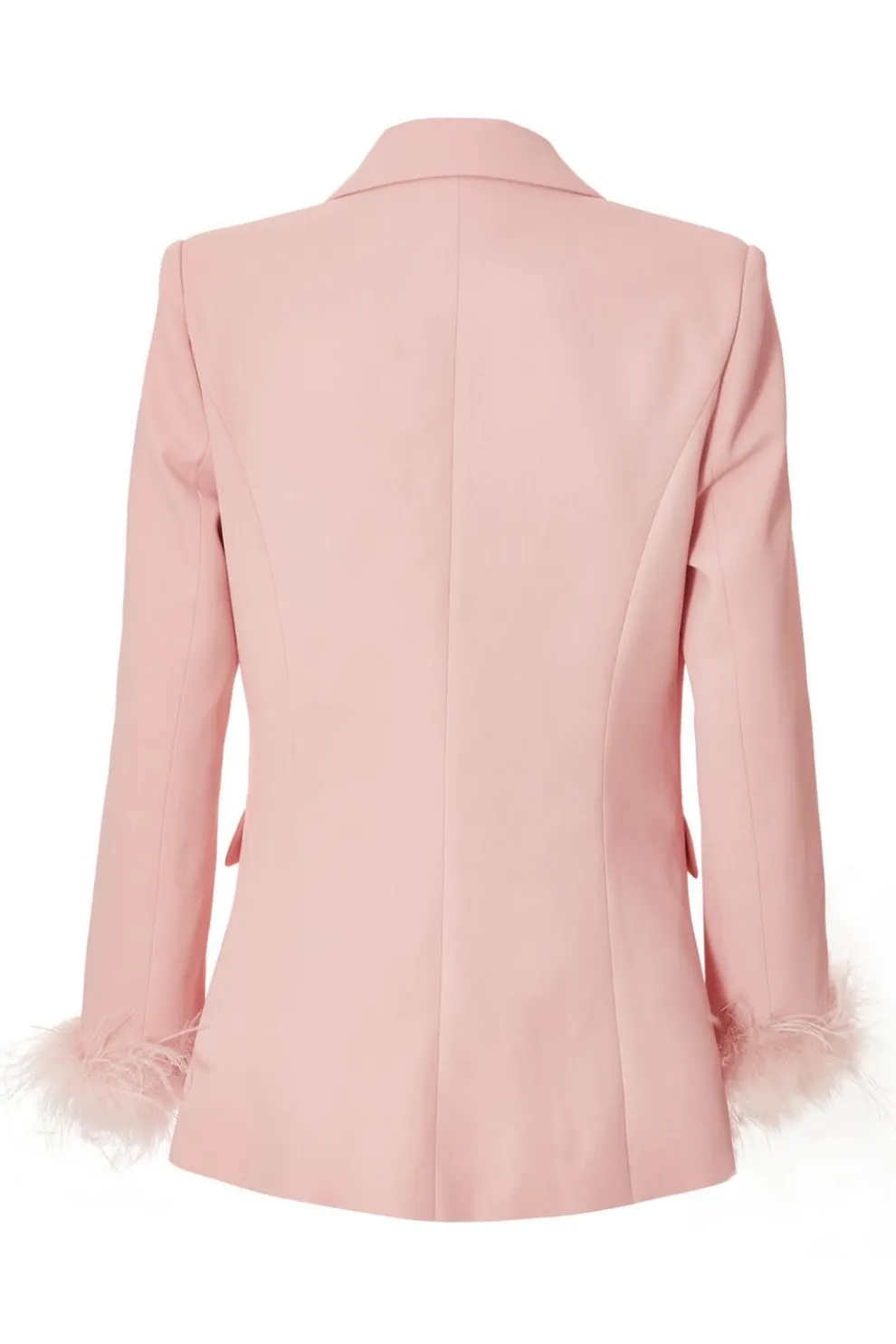 Light Pink Feather Trim Blazer