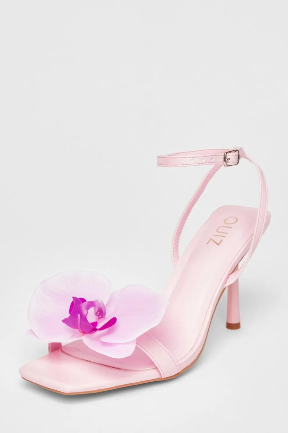 Light Pink Flower Detail Stiletto Heels