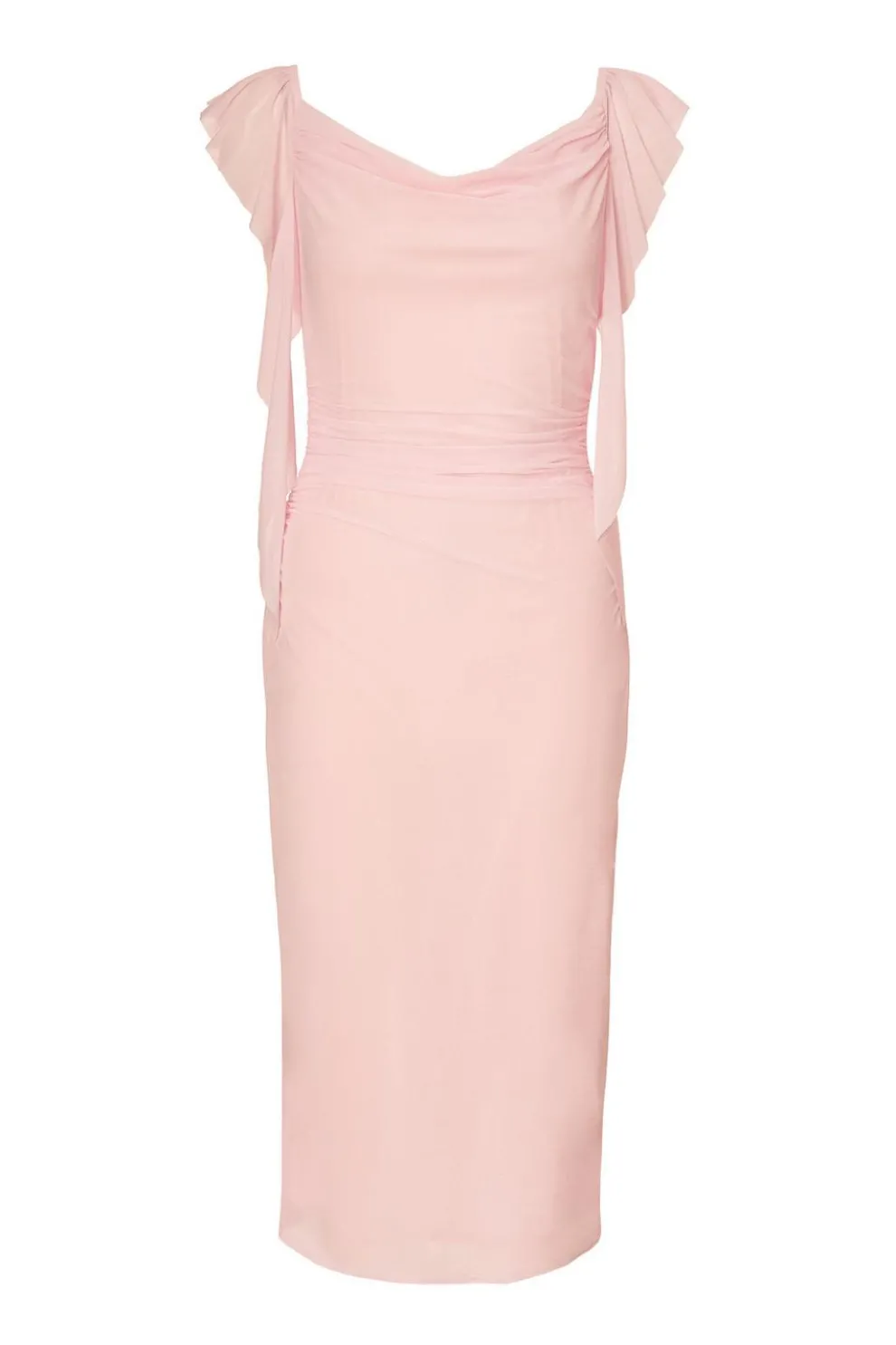 Light Pink Frill Midi Dress