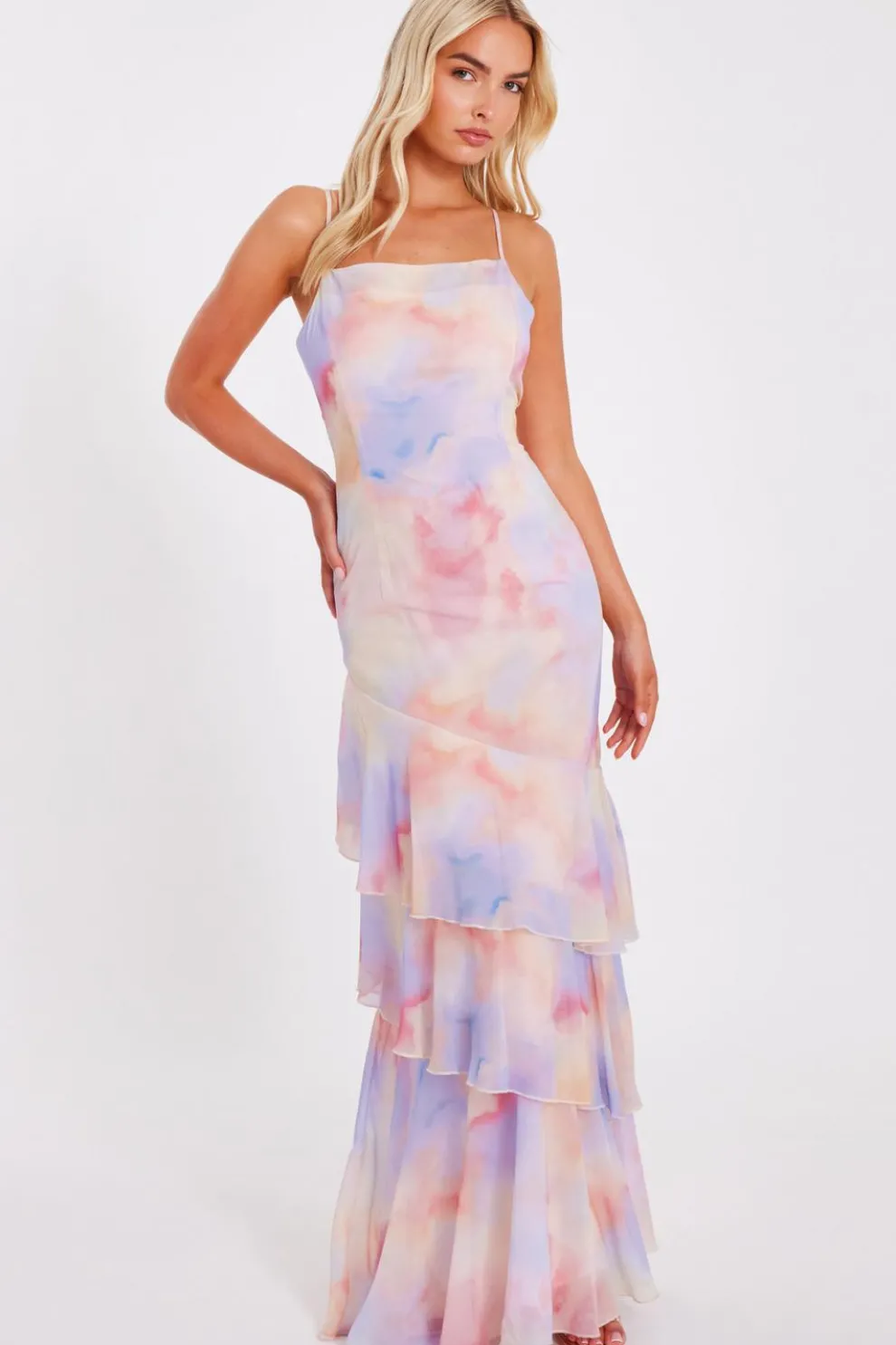 Light Pink Tie Dye Maxi Dress