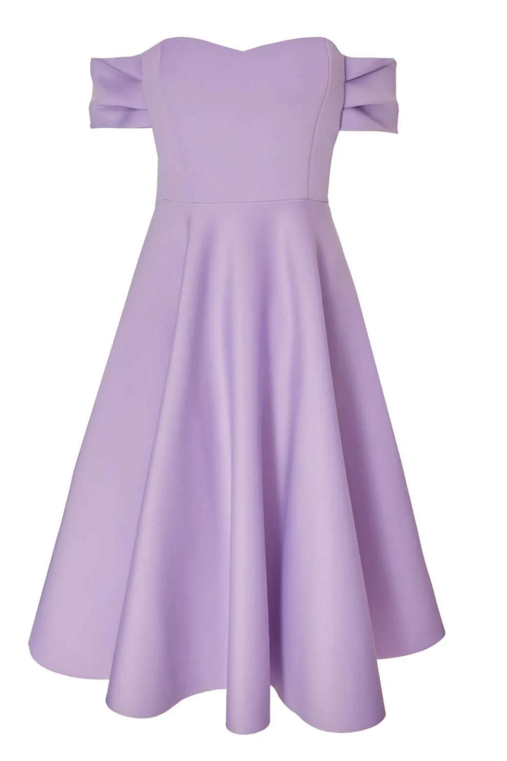 Lilac Bardot Midi Skater Dress