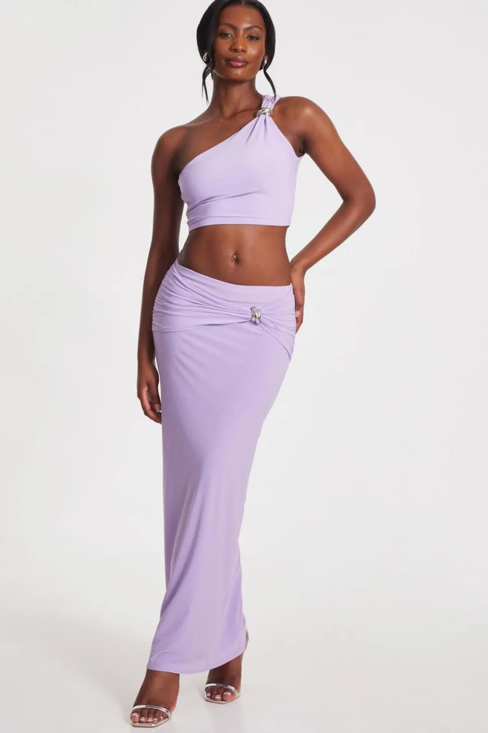 Lilac Bodycon Maxi Skirt