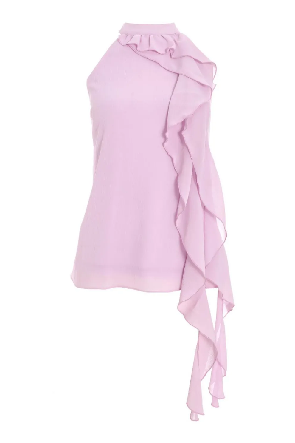 Lilac Chiffon Frill Drape Top