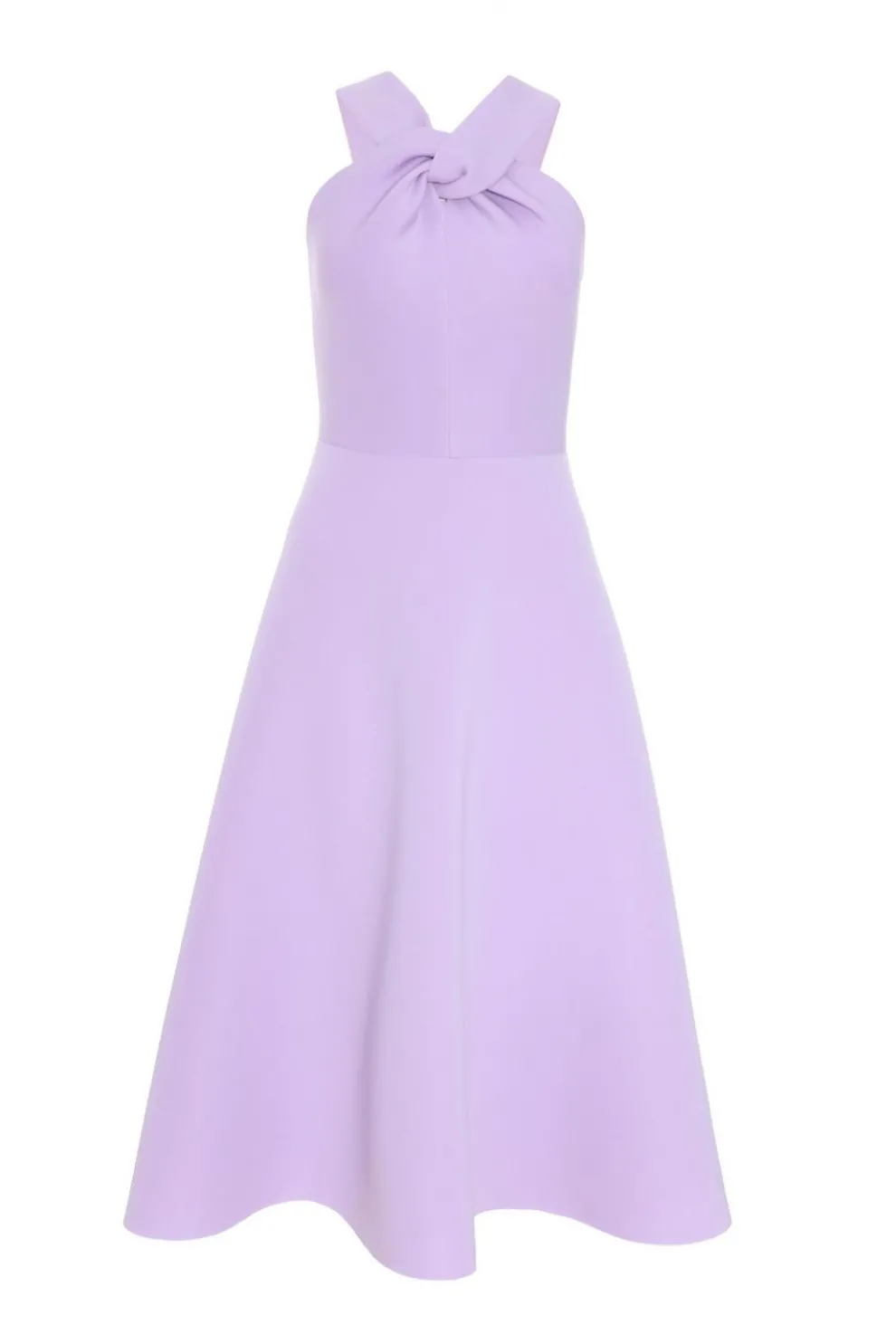 Lilac Halter Neck Skater Midi Dress