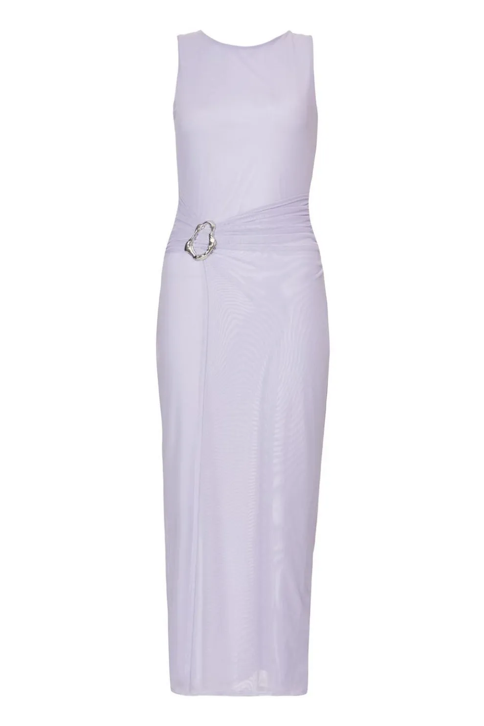 Lilac Mesh Buckle Midaxi Dress