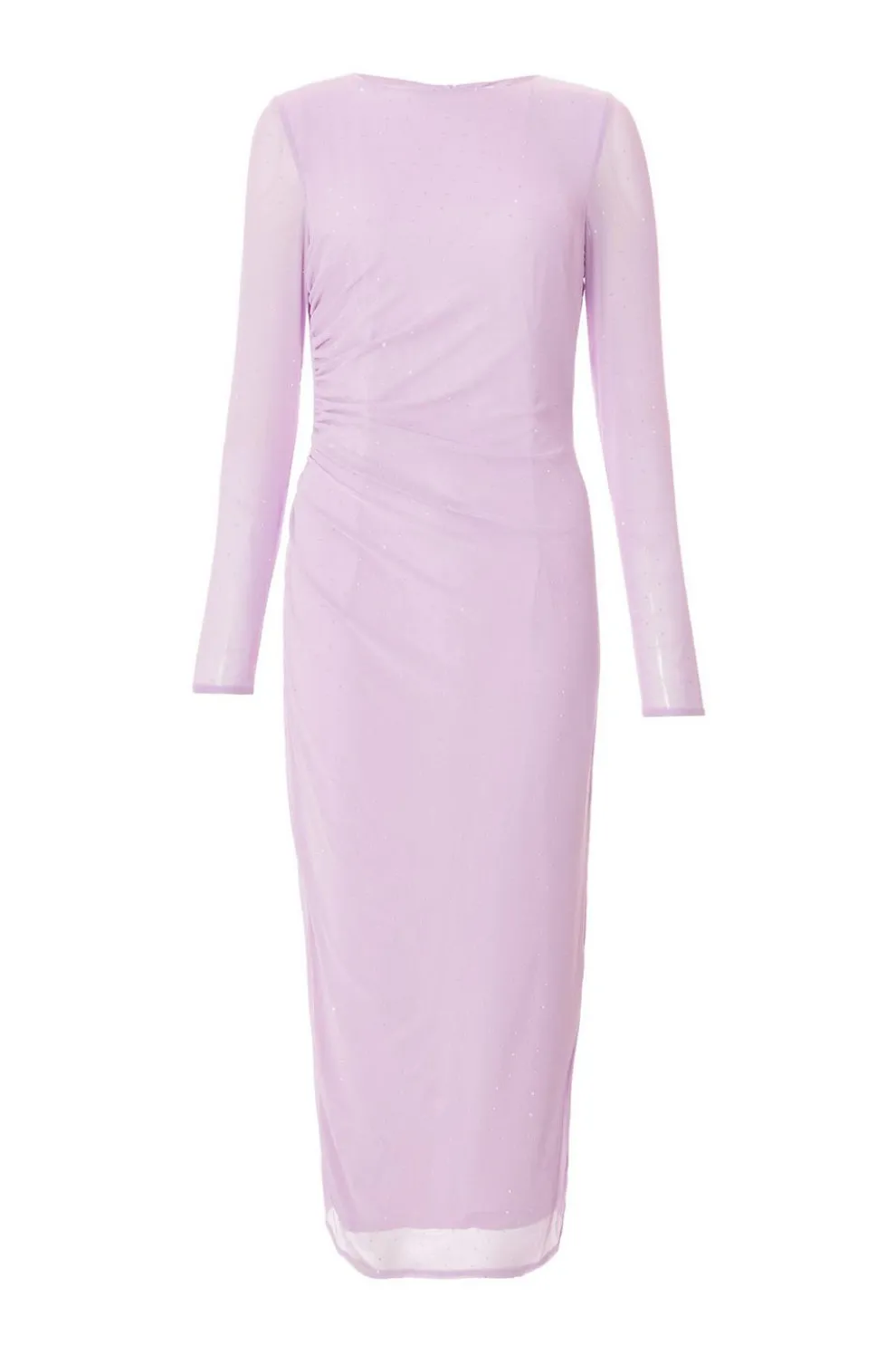 Lilac Mesh Diamante Midaxi Dress