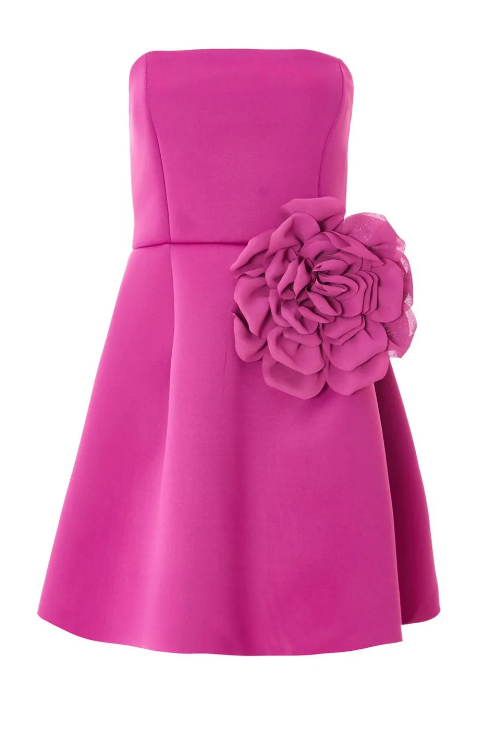 Magenta Strapless Mini Dress