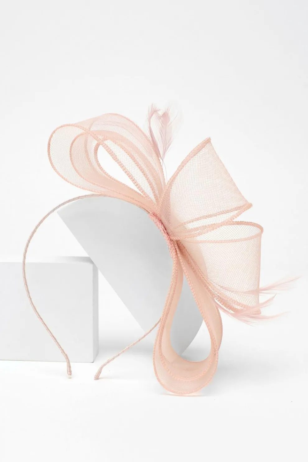 Mauve Feather Loop Headband Fascinator