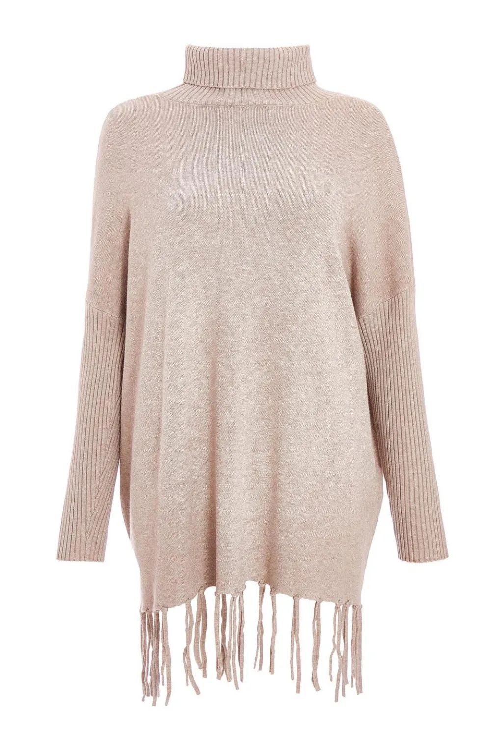 Mocha Knit Tassel Hem Jumper