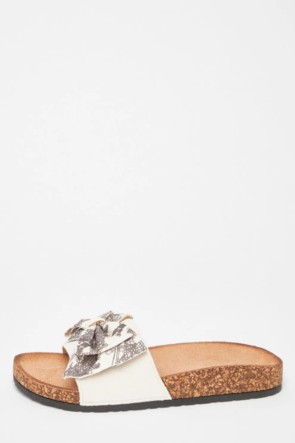 Natural Bow Flat Sandals