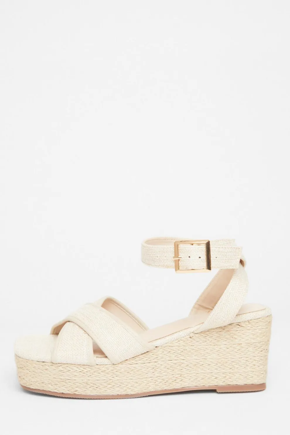 Natural Cross Strap Wedges
