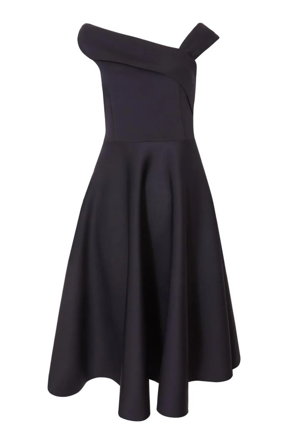 Navy Asymmetric Skater Dress