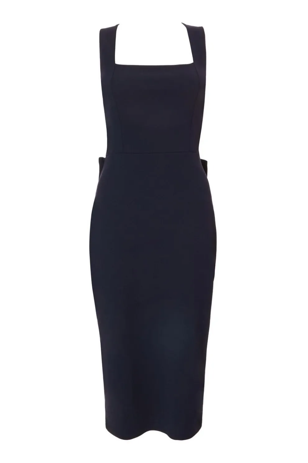 Navy Bow Back Midi Dress
