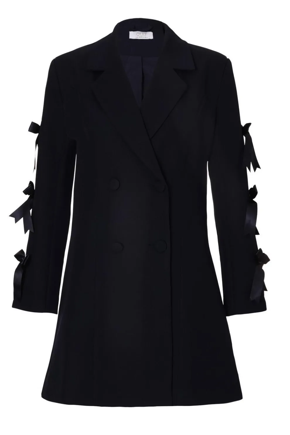 Navy Bow Sleeve Blazer Dress