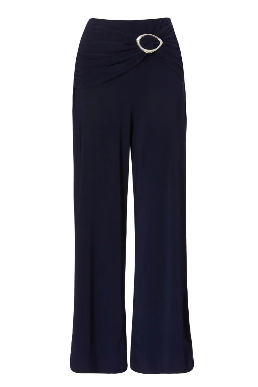 Navy Buckle Detail Trousers