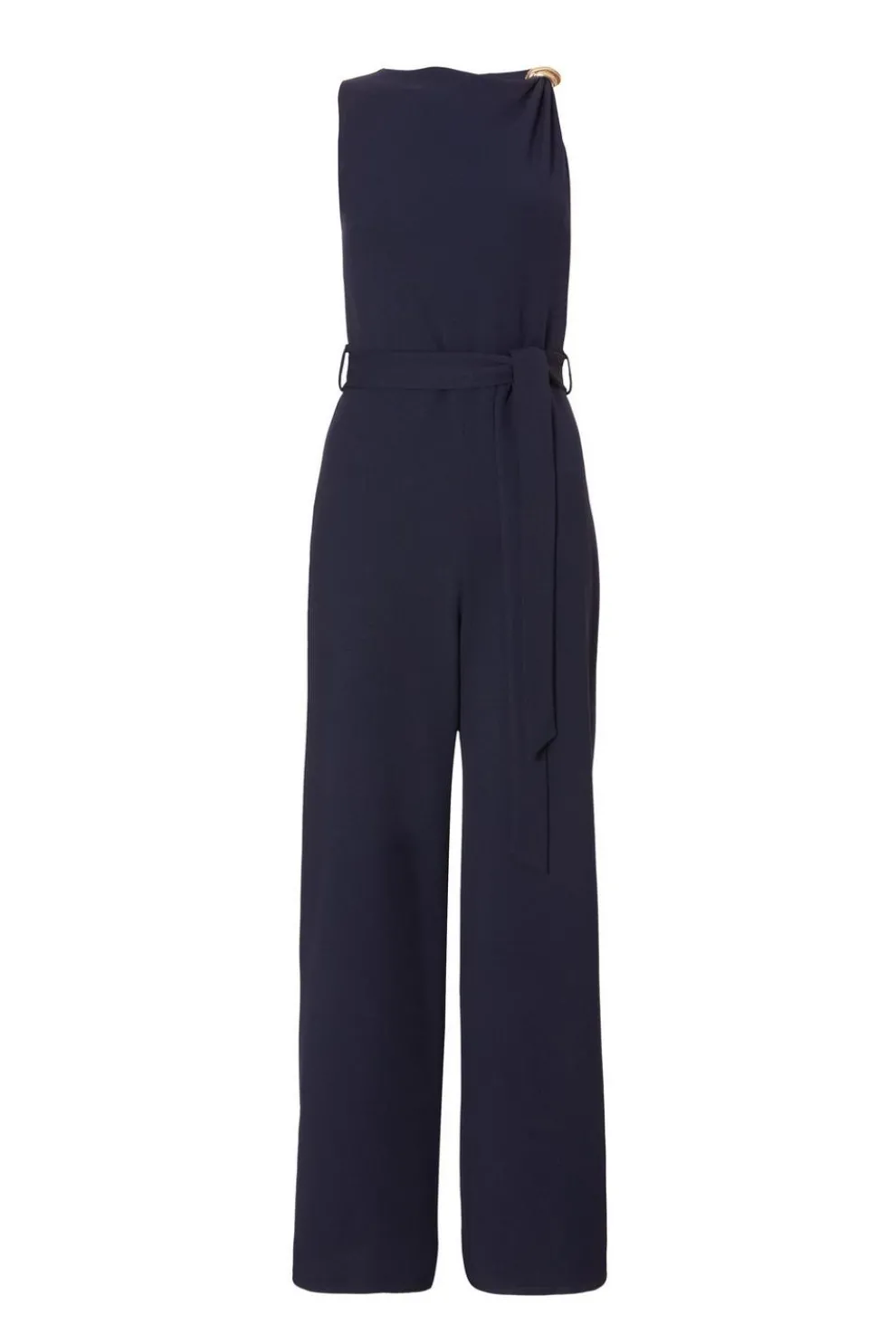 Navy Buckle Detail Jumpsuit