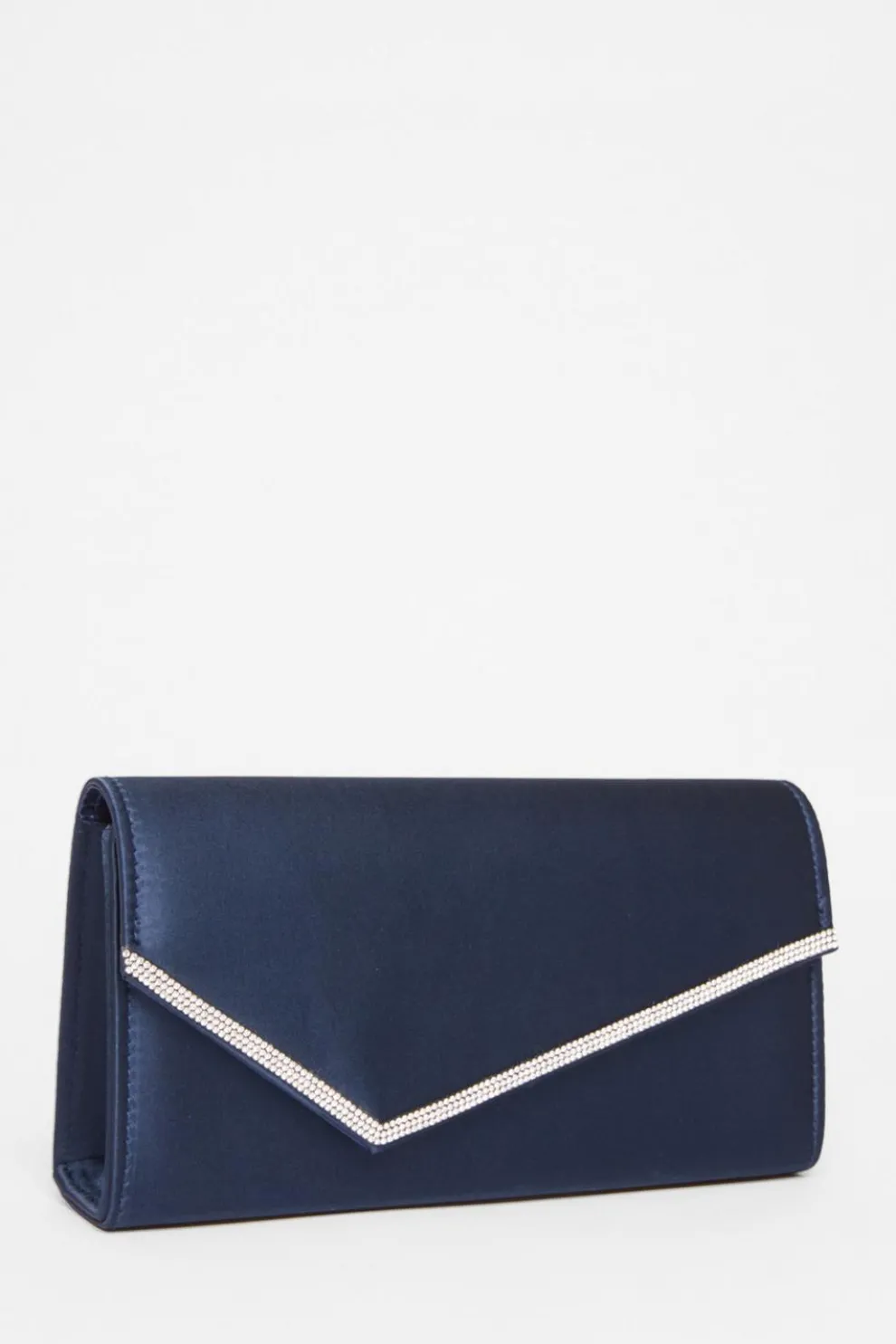 Navy Diamante Clutch