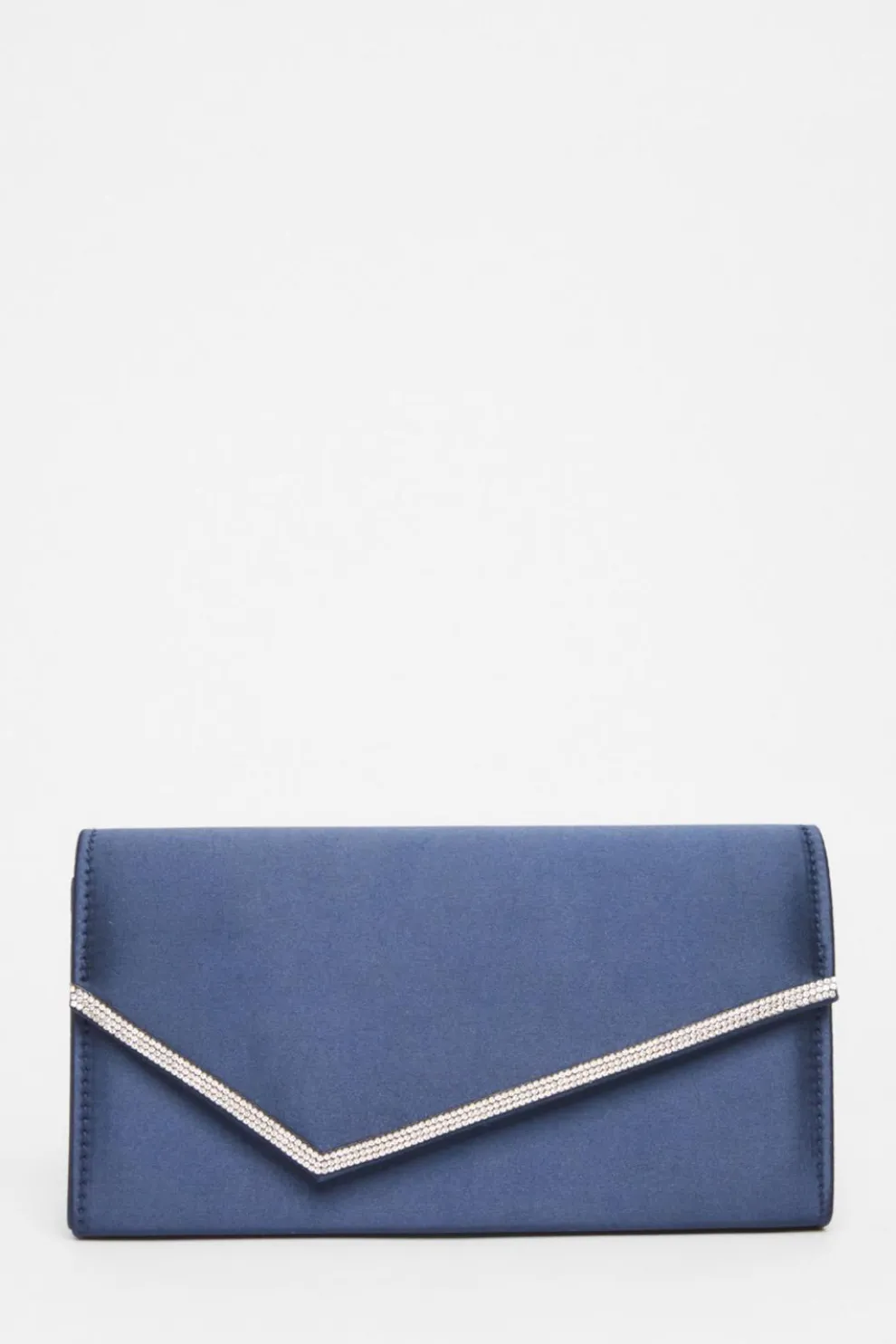 Navy Diamante Clutch