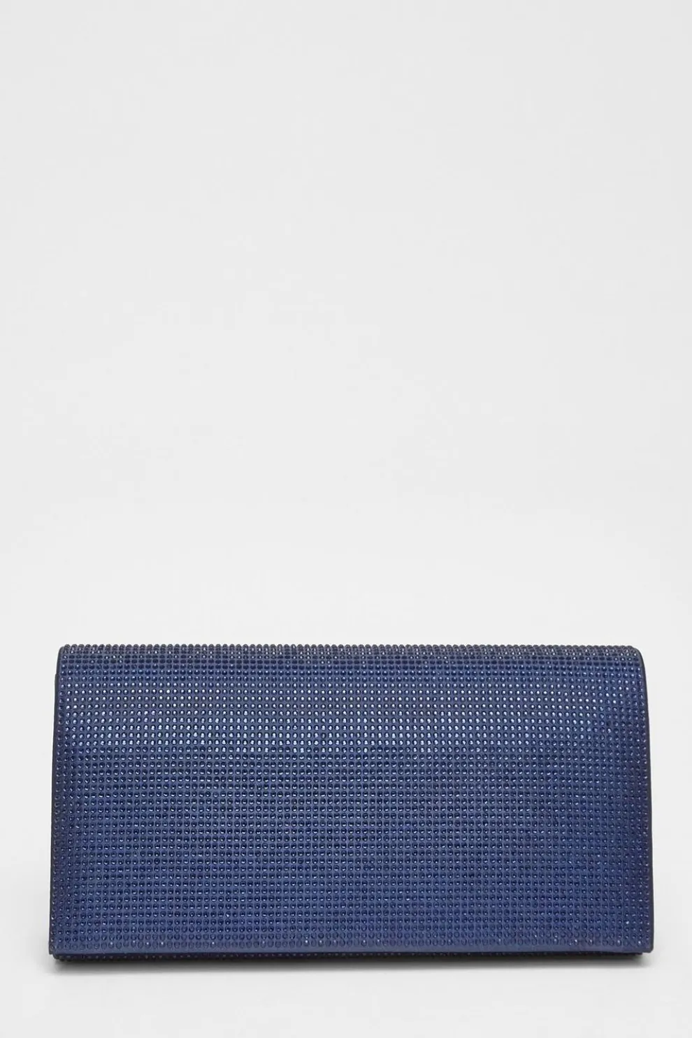 Navy Diamante Embellished Clutch Bag