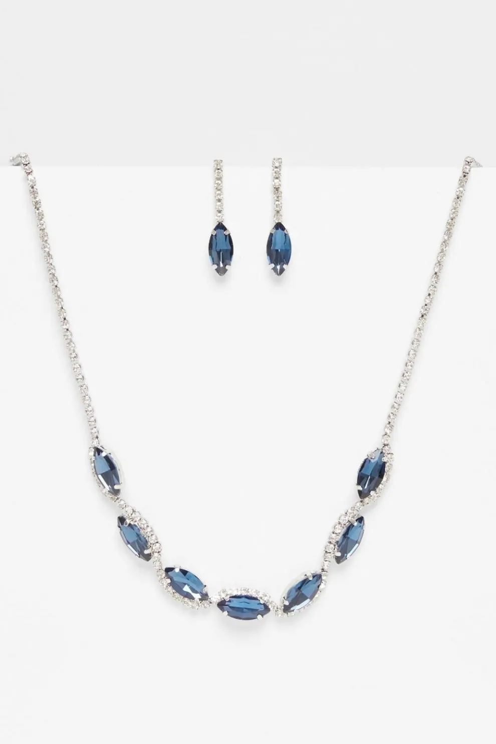 Navy Diamante Swirl Jewellery Set