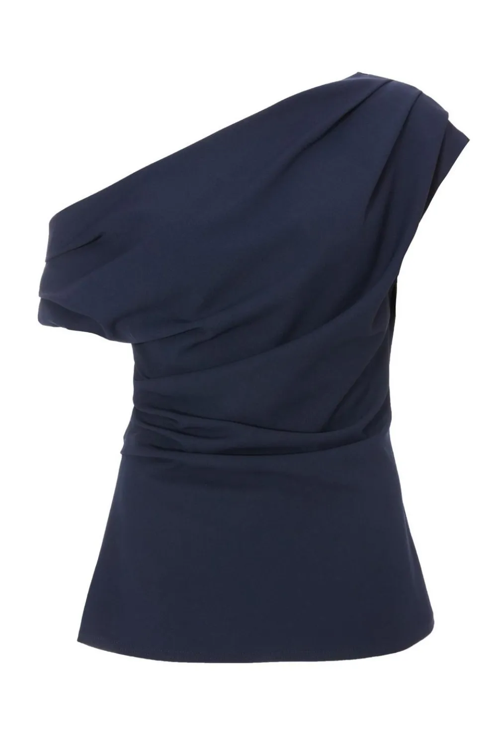 Navy Drape Neck Top