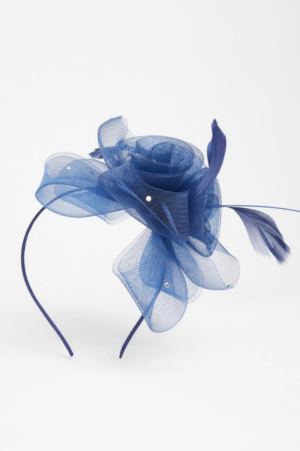 Navy Feather Headband Fascinator