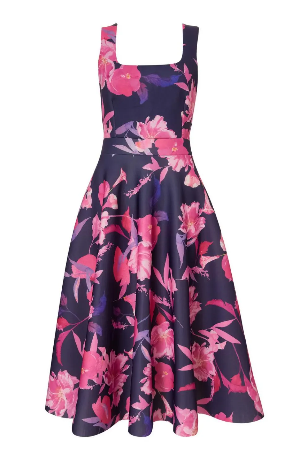 Navy Floral Midaxi Dress