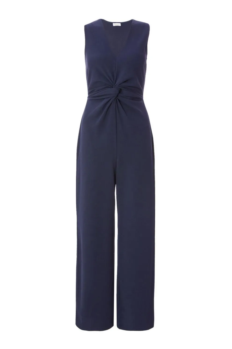 Navy Gathered Front Jumpsuit