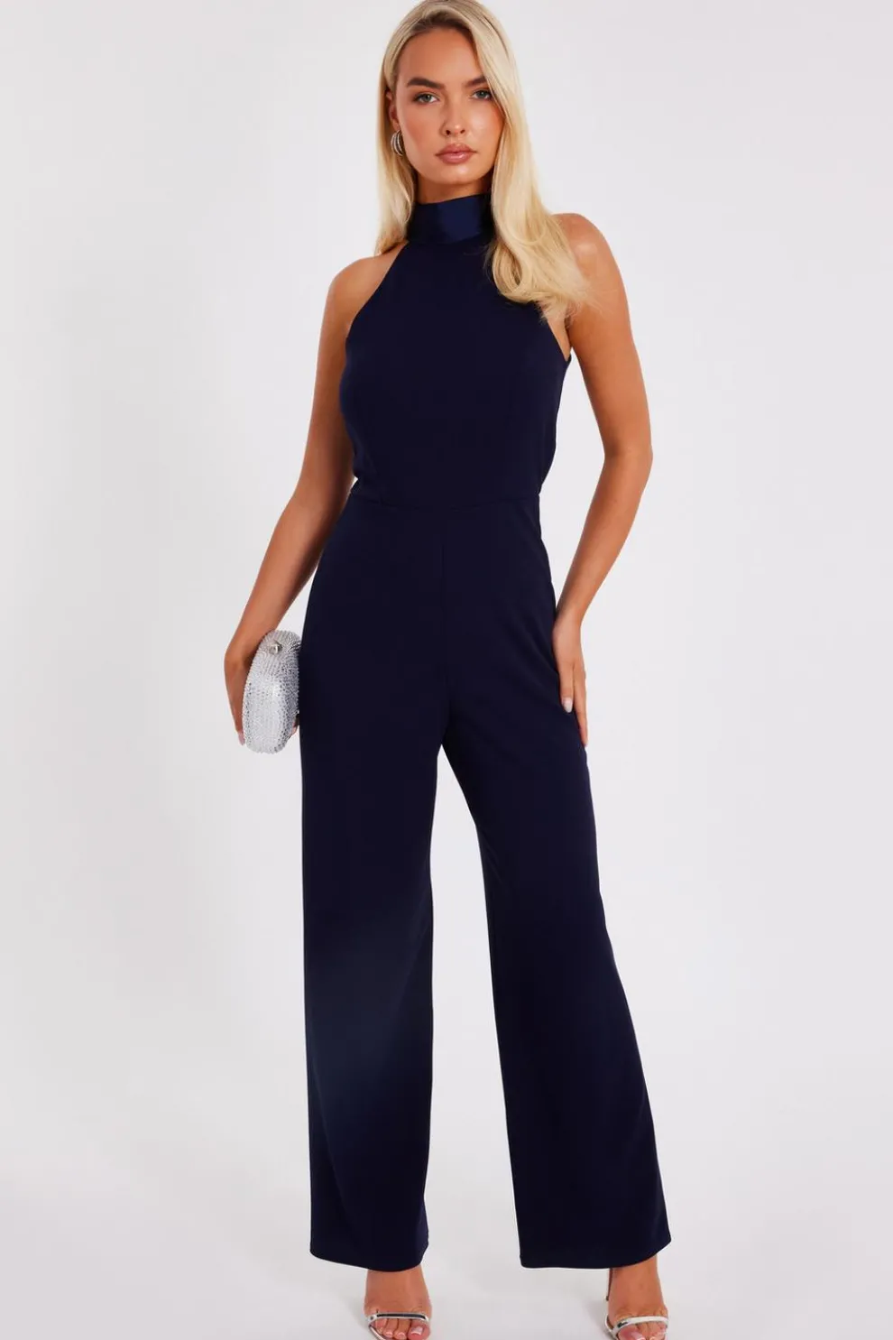 Navy Halter Neck Jumpsuit