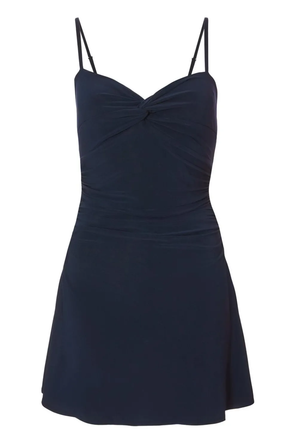 Navy Knot Front Mini Dress
