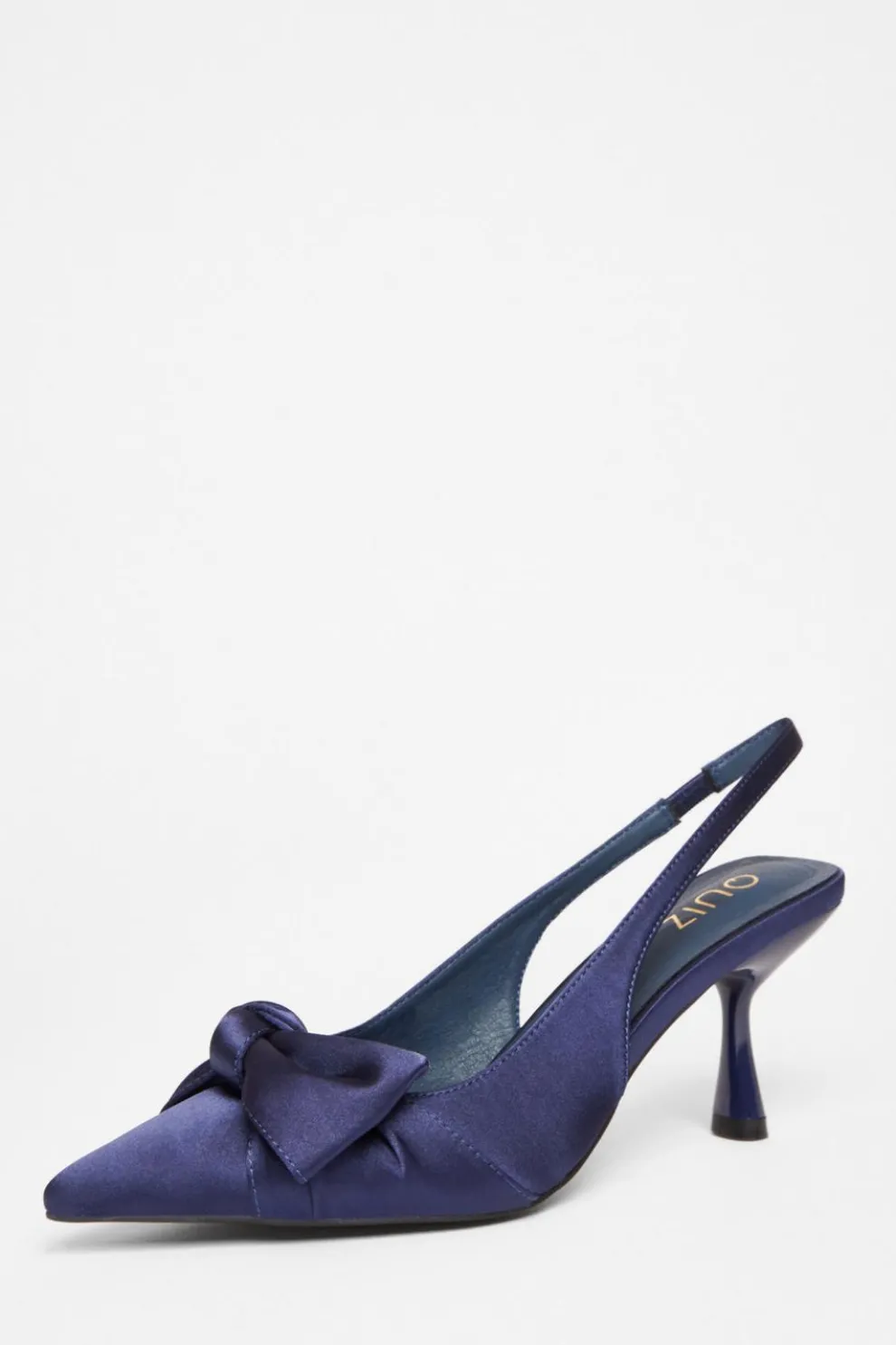 Navy Sling Back Bow Heels