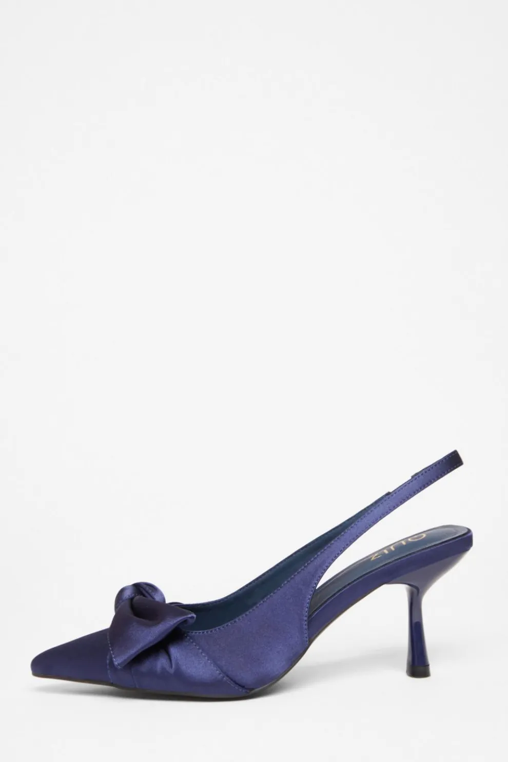Navy Sling Back Bow Heels