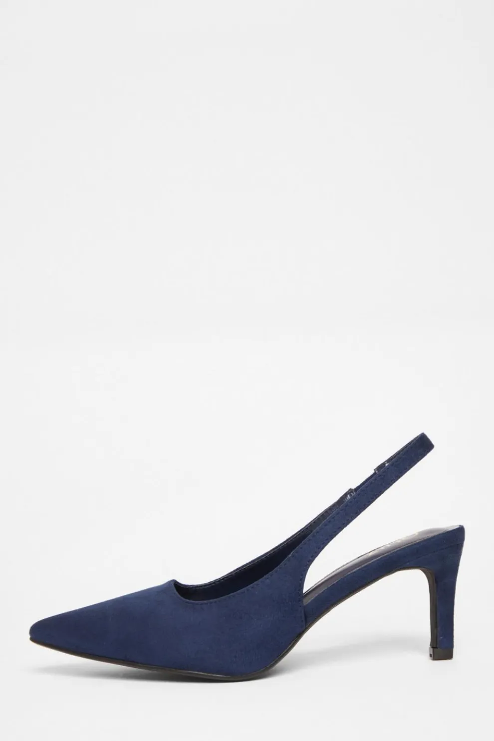Navy Slingback Low Court Heels